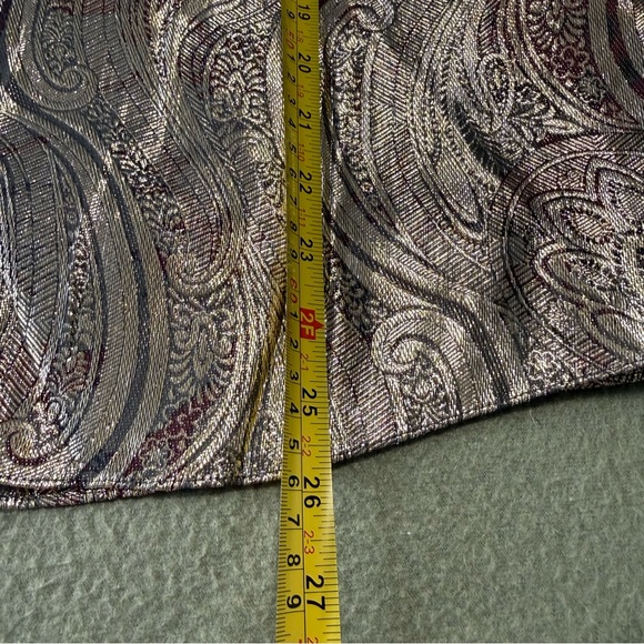 J Crew Women’s Cate Silk Metallic Paisley Gold‎ Tank Top Size 6 - Picture 5 of 7